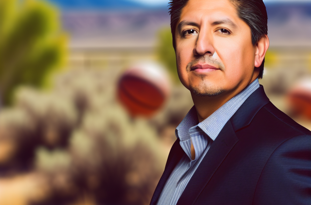 Business leader in Colorado standing outdoors with a sports-themed background, representing motivation and discipline