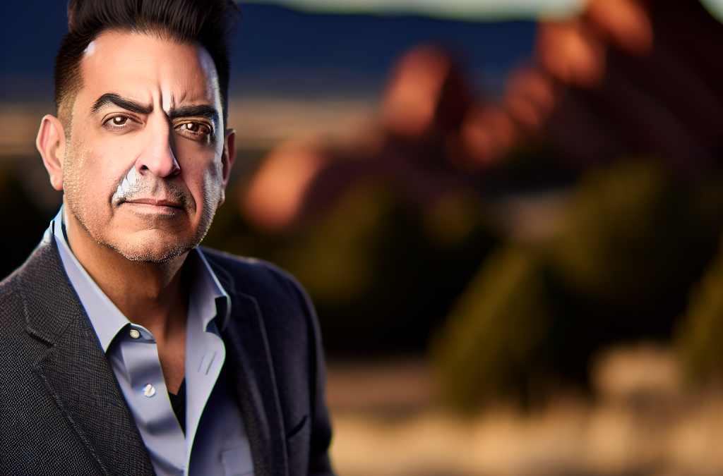 Businessman in Colorado outdoors with a confident, motivated expression inspired by sports mindset and leadership