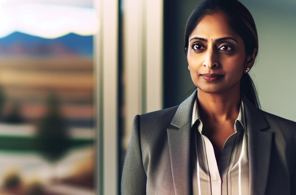 Entrepreneur looking motivated with Colorado landscape in the background